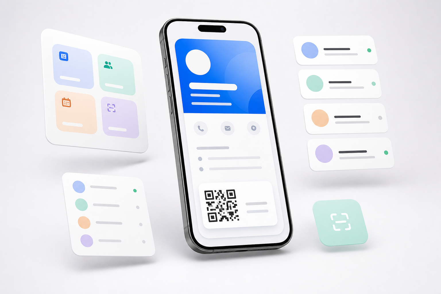 Pronexi app showing a contact with source context, notes and a reminder